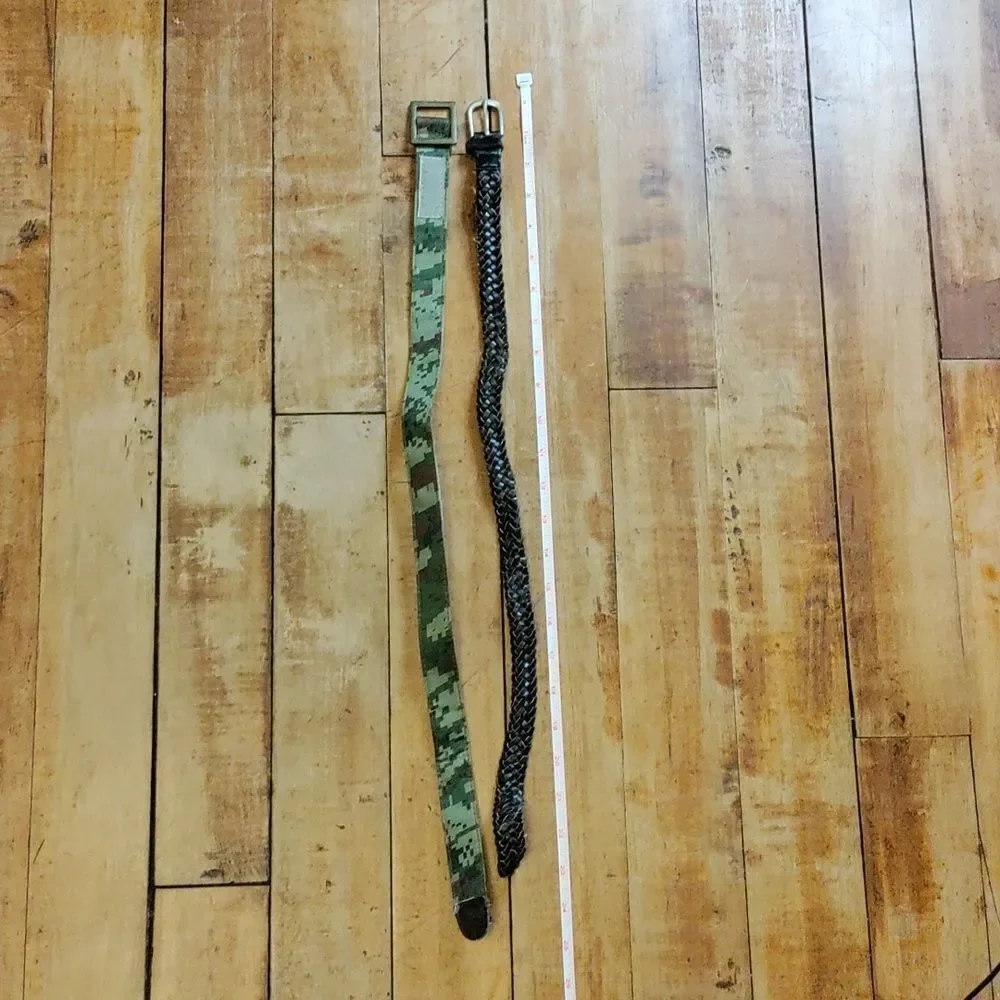 Toddler Boys Camouflage and Braided Belt Bundle Brown Black Green Easter Wedding
